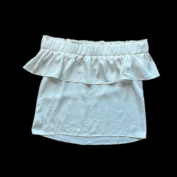 Express White Off-Shoulder Ruffle Blouse - Picture 2 of 9